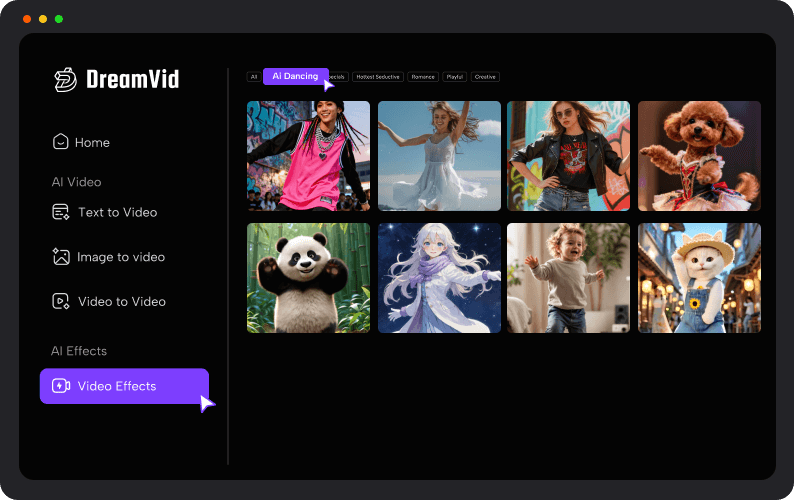 step 1 choose ai video effects