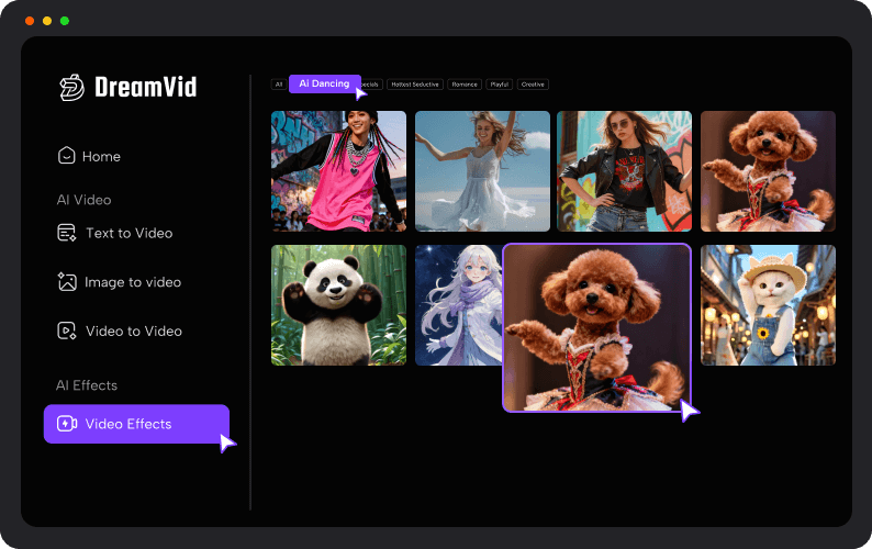 step 2 choose ai dancing effect